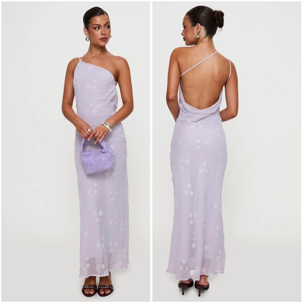 Princess Polly Jazmira One Shoulder Maxi Dress Floral Open Back Formal Wedding